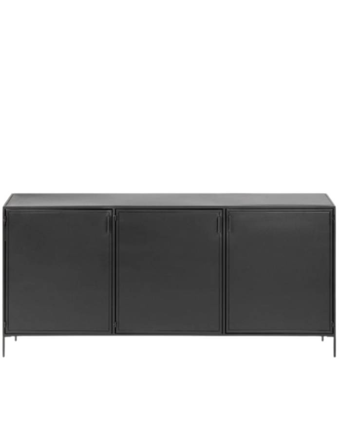 SHANTAY Buffet  3 portes en acier finition peint noir