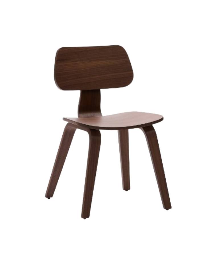 CHAISE GENA EN PLACAGE NOYER