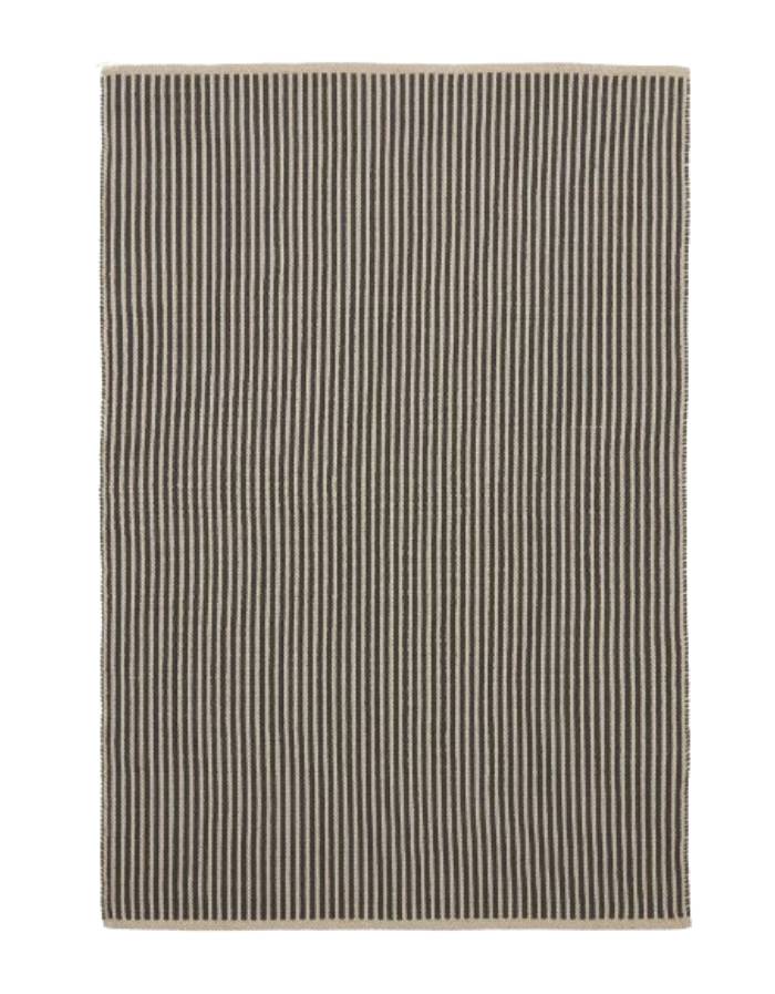 Tapis Satanca en fibres synthétiques à rayures beige et noir 160 x 230