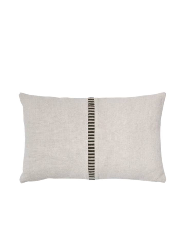 ARDIT Housse de coussin 30X50 lin et coton beige avec rayure