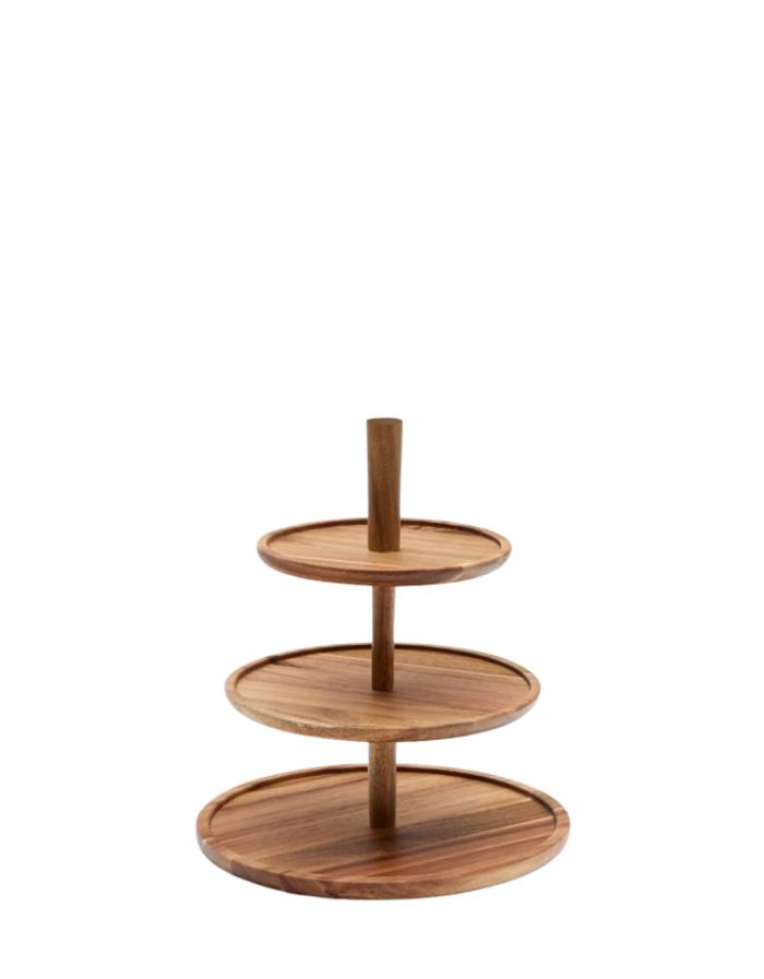Plateau à trois niveaux Teppa en bois d’acacia