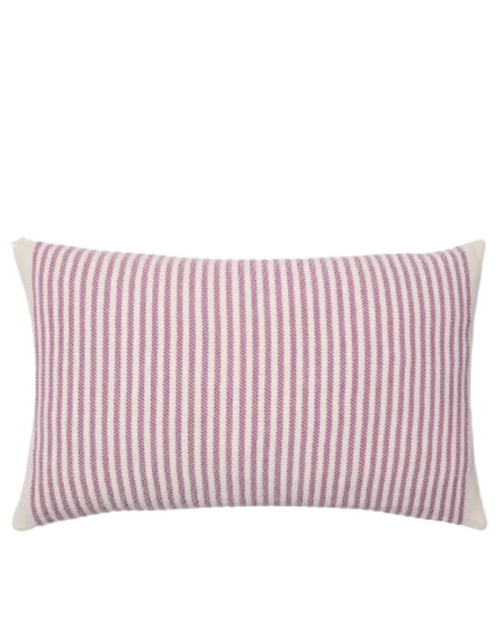 Housse de coussin Lioris en coton à rayures rose 60 x 40 cm