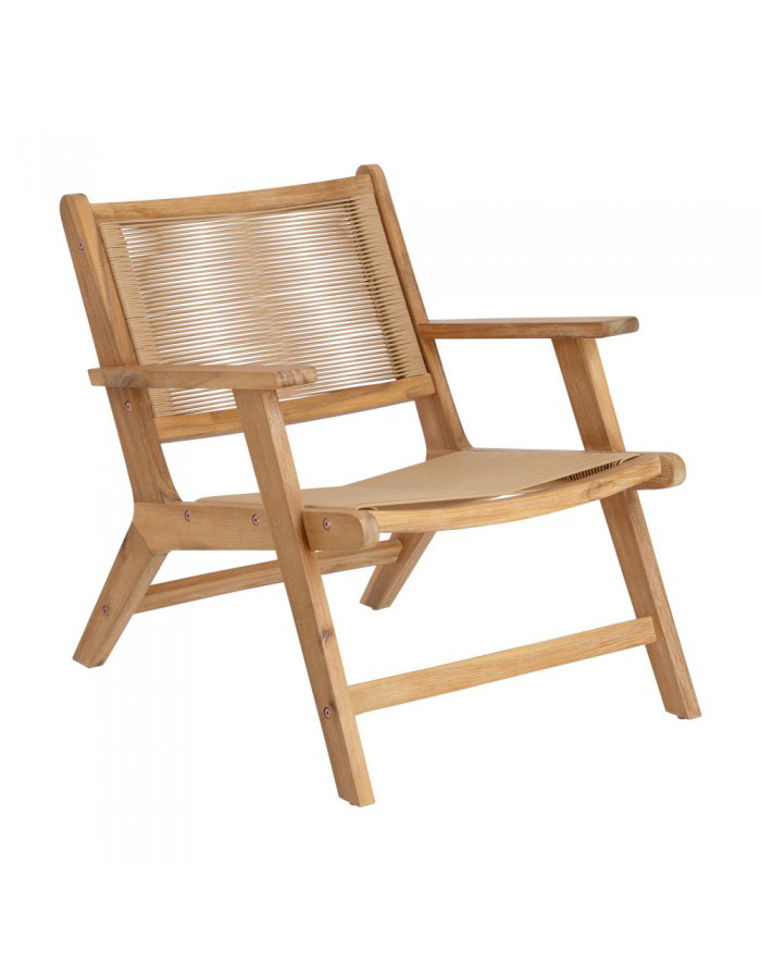 Fauteuil Geralda en bois d’acacia avec finition naturelle