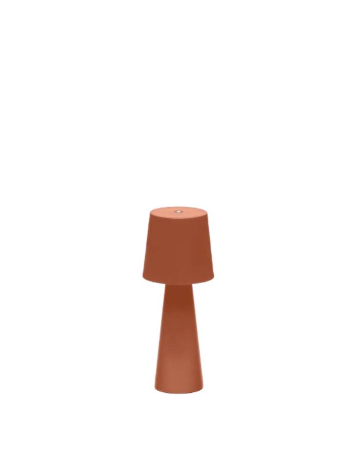 Petite lampe de table extérieure Arenys métal  terracota H25 L10