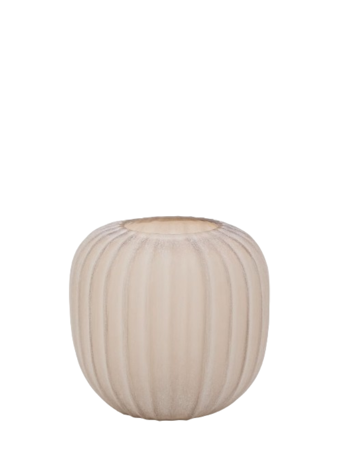 Vase Lumia en verre beige 27 cm
