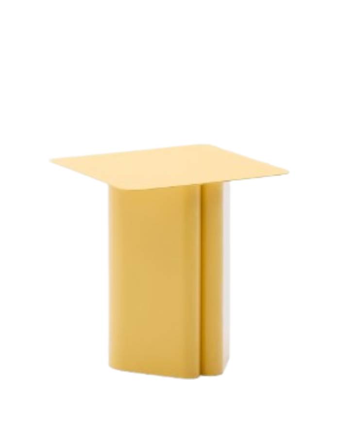 Table d'appoint en fer Arvin jaune 42 x 42 cm