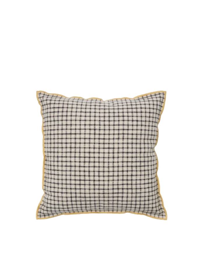 AIRI Housse de coussin Airi lin et coton à carreaux beige av