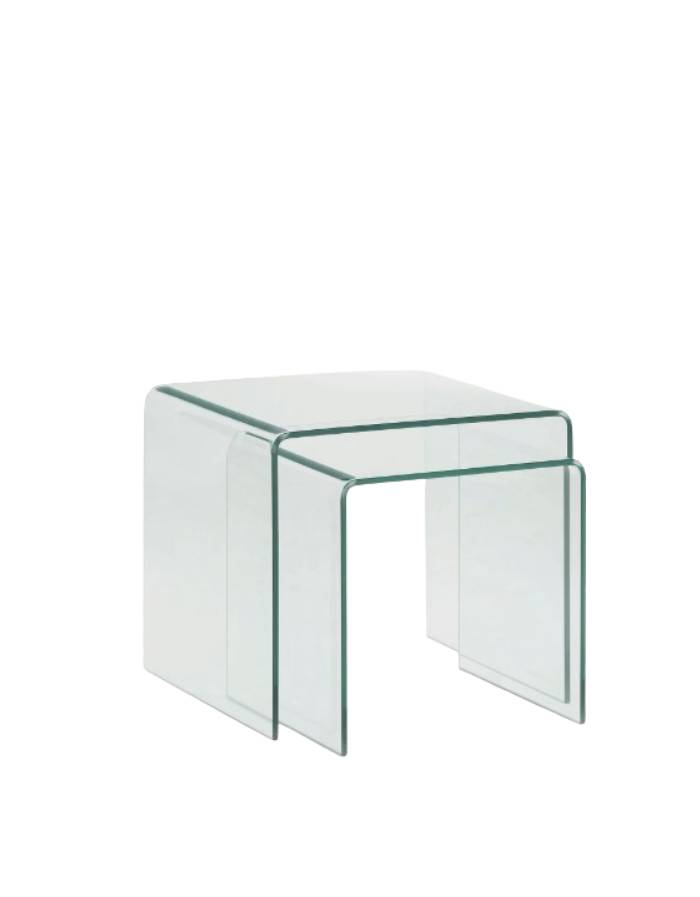 BURANO Ensemble Burano de 2 tables gigognes en verre pieds verre