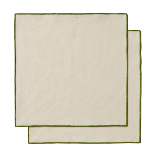 ENSEMBLE TODILA DE 2 SERVIETTES EN COTON AVEC LISERE CONTRAST
