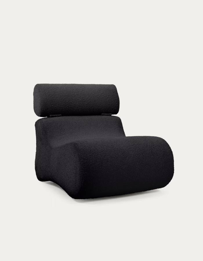 FAUTEUIL CLUB BOUCLETTE NOIR