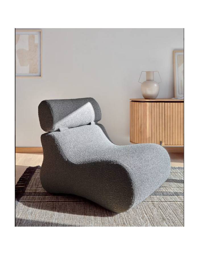 FAUTEUIL CLUB BOUCLETTE NOIR