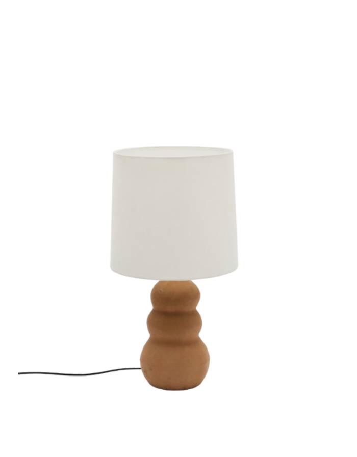 Lampe de table Madsen en terracotta et abat-jour blanc