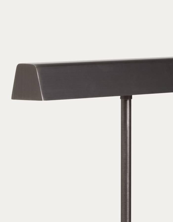 Lampadaire Lynor  métal brossé avec base en marbre noir H122 L30 P12