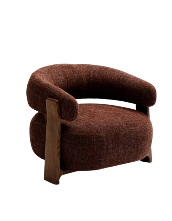 GRANITE Fauteuil  en tissu chenille marron