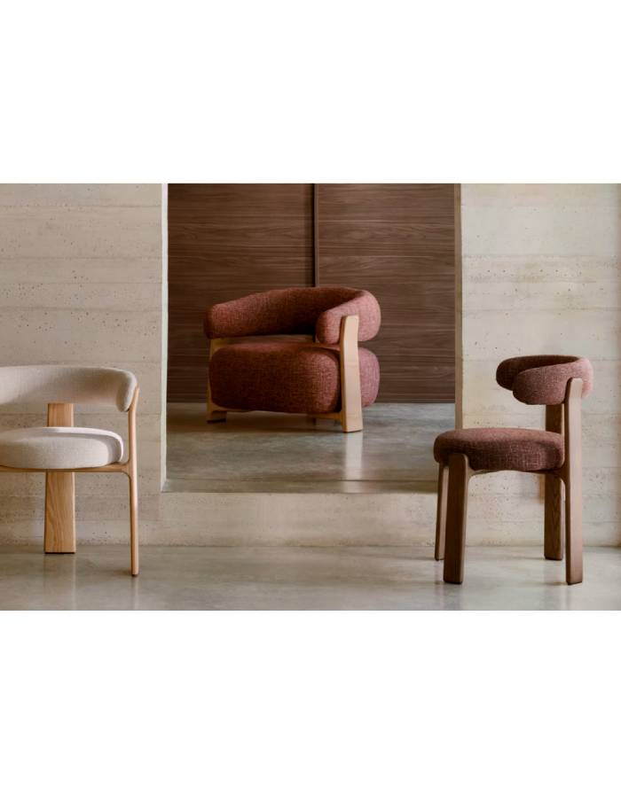 GRANITE Fauteuil  en tissu chenille marron