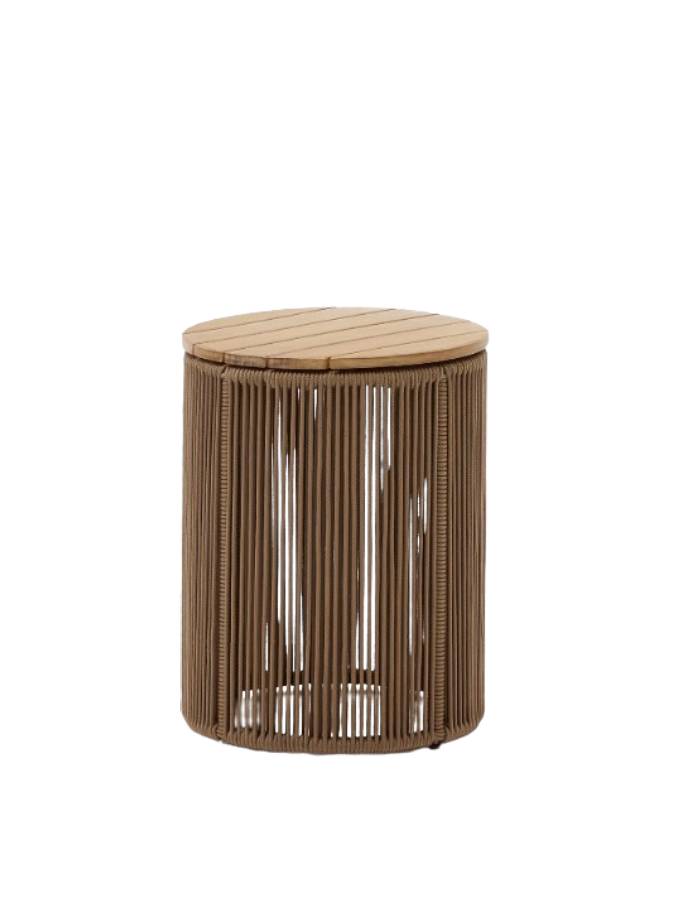 DANDARA Table auxiliaire  en acier, corde beige