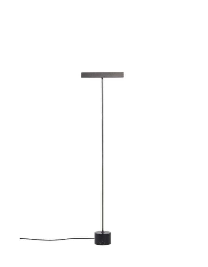 Lampadaire Lynor  métal brossé avec base en marbre noir H122 L30 P12