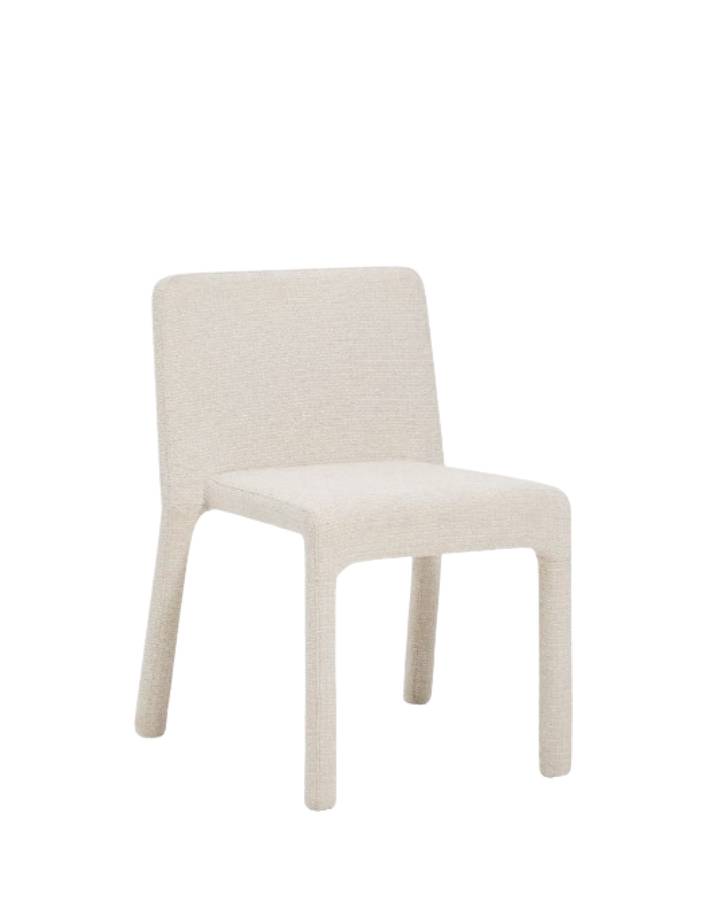 Chaise empilable Loria en chenille beige