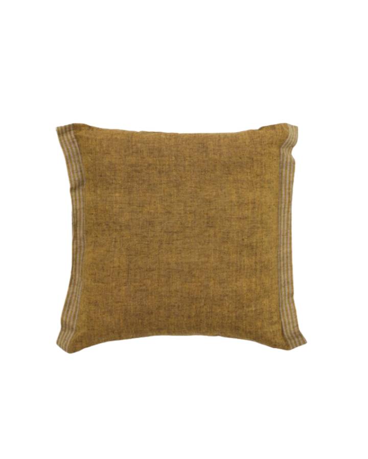 Housse de coussin Niven 100 % lin mélangé et rayures latérales 45X45