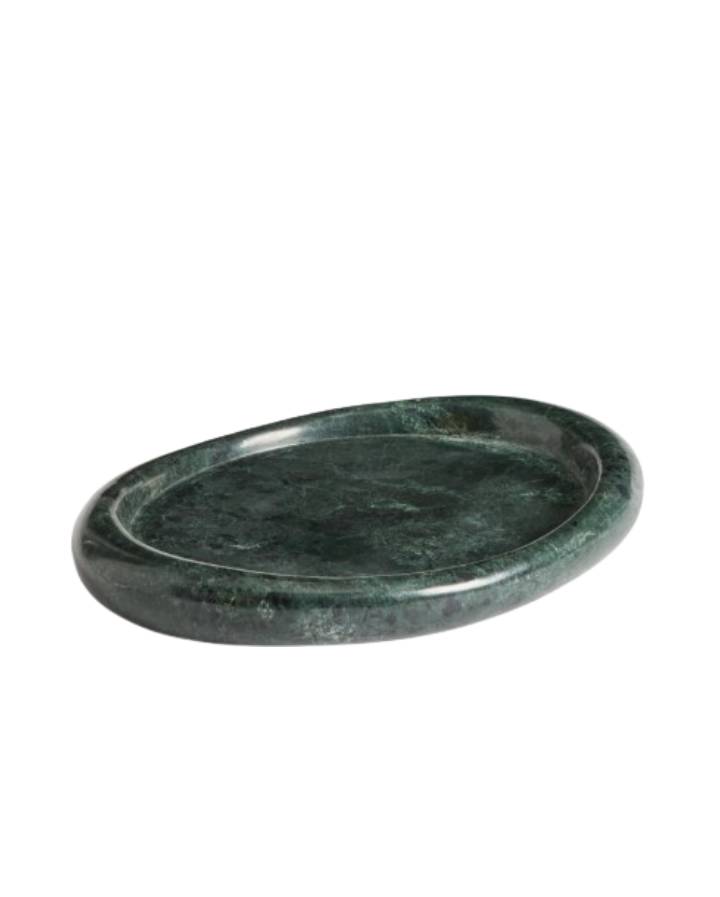 PLATEAU LENOREL EN MARBRE VERT 30 X 23 CM