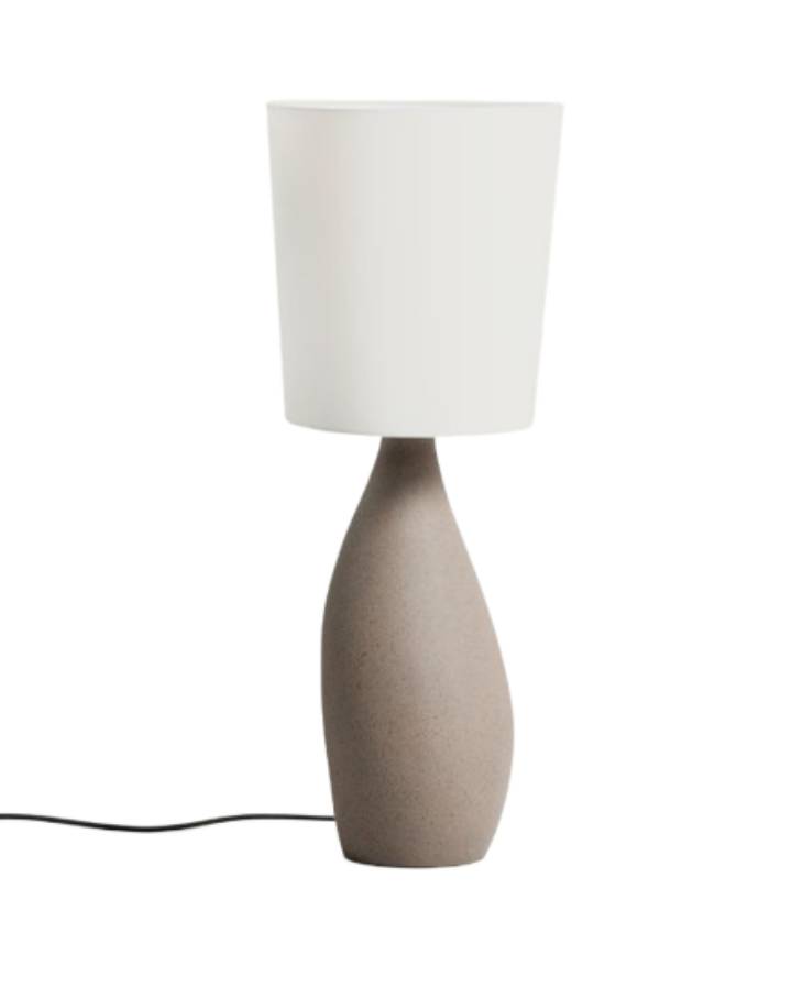 GRANDE LAMPE DE TABLE VIONA AVEC EFFET PIERRE TEXTUREE ET ABAT-JOUR