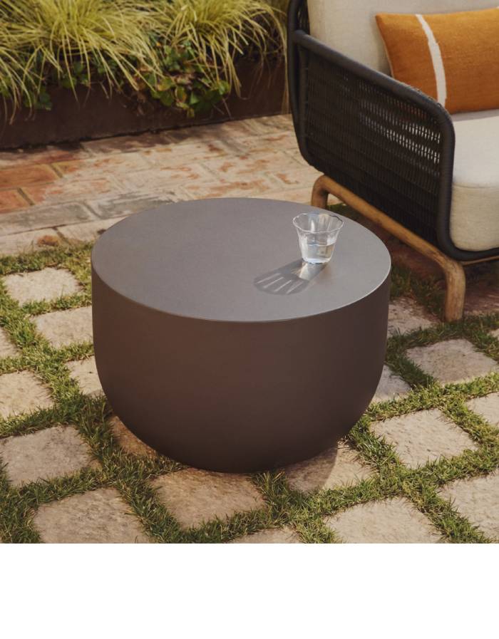 TABLE BASSE GARBET EN CIMENT MARRON Ø 60   CM