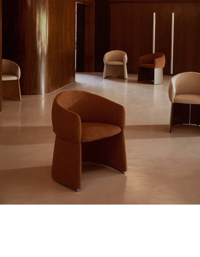 CHAISE BOSCA EN CHENILLE TERRACOTTA