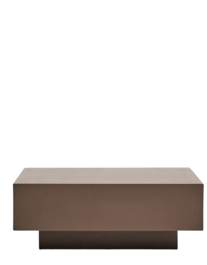 TABLE BASSE RUSTELLA EN CIMENT MARRON 80 X 60 CM