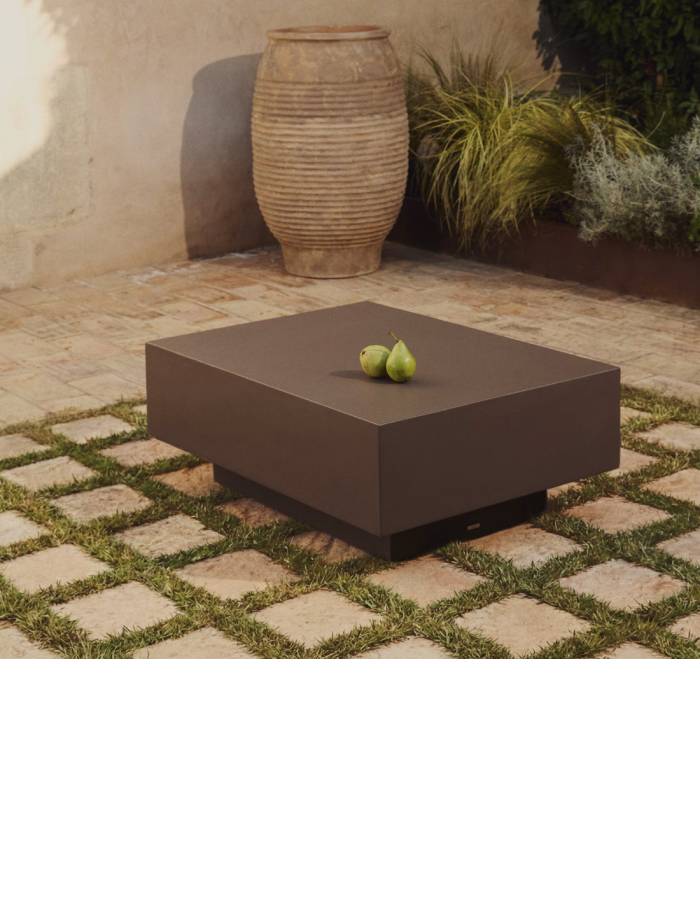 TABLE BASSE RUSTELLA EN CIMENT MARRON 80 X 60 CM