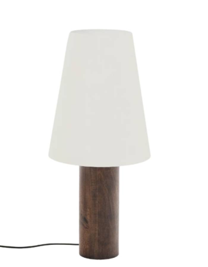 LAMPADAIRE MARGA EN BOIS D'HEVEA AVEC FINITION FONCEE