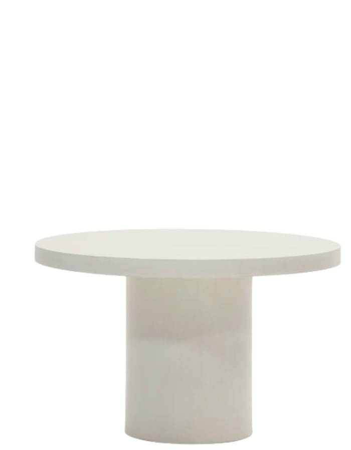 AIGUABLAVA Table ronde Aiguablava en ciment blanc Ø 120 cm
