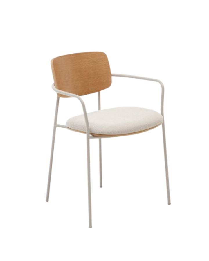 CHAISE EMPILABLE MAUREEN CONTREPLAQUE DE PEUPLIER CLAIR ET PIED BEIGE