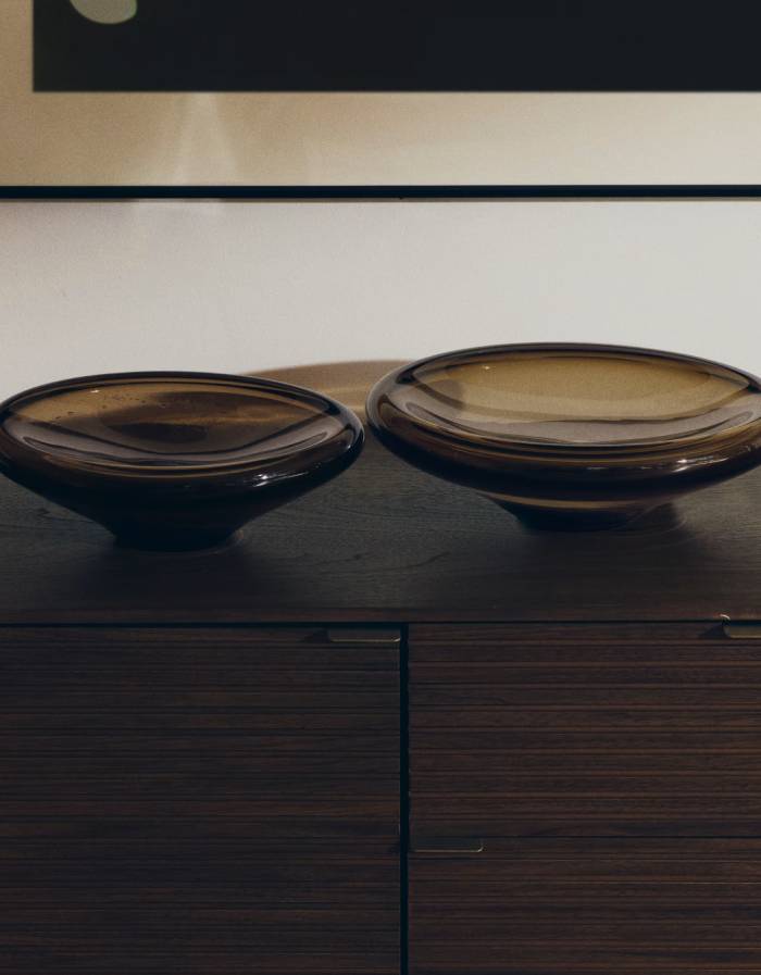 Centre de table Zolira en verre marron Ø 31 cm