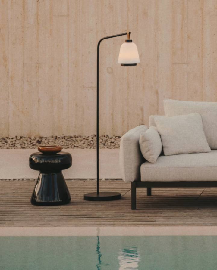 TABLE D'APPOINT MANYA EN CERAMIQUE NOIR 38 CM