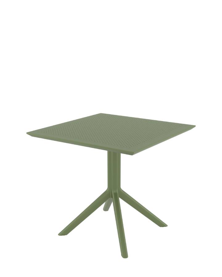 SKY TABLE 80X80 PLATEAU RESINE H.74 OLIVE