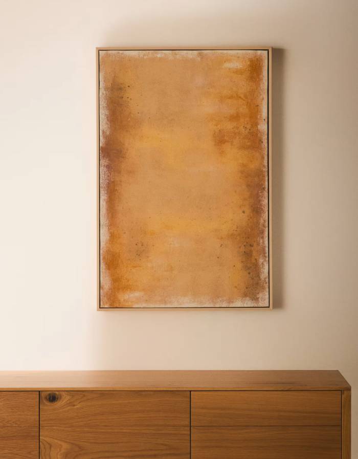 Tableau abstrait Selnar jaune 60 x 90 cm