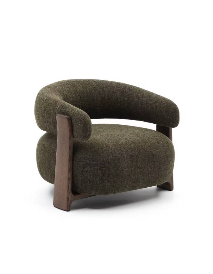 GRANITE FAUTEUIL  EN TISSU CHENILLE VERT