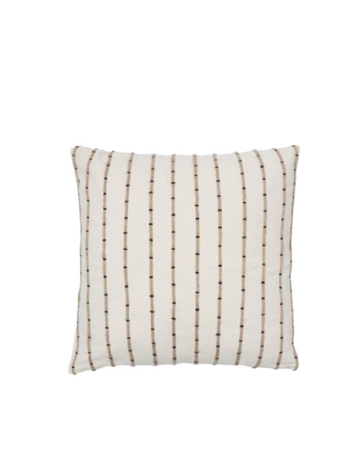 Housse de coussin Auila 100% coton avec broderie en jute 45 x 45 cm