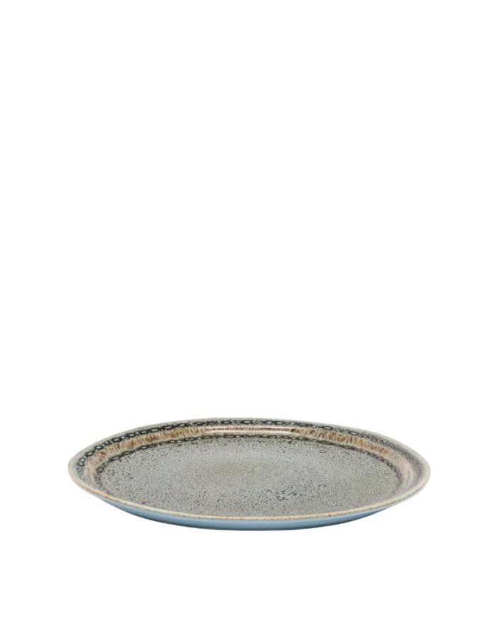 COVAL Assiette plate  en céramique marron