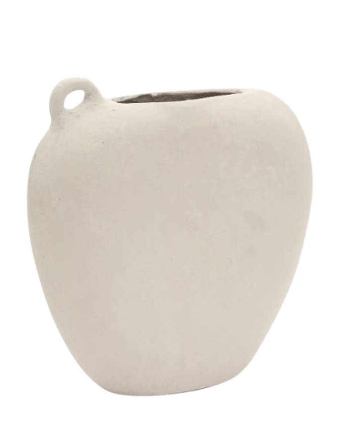 NETI VASE  EN PAPIER MÂCHÉ BLANC 37 CM
