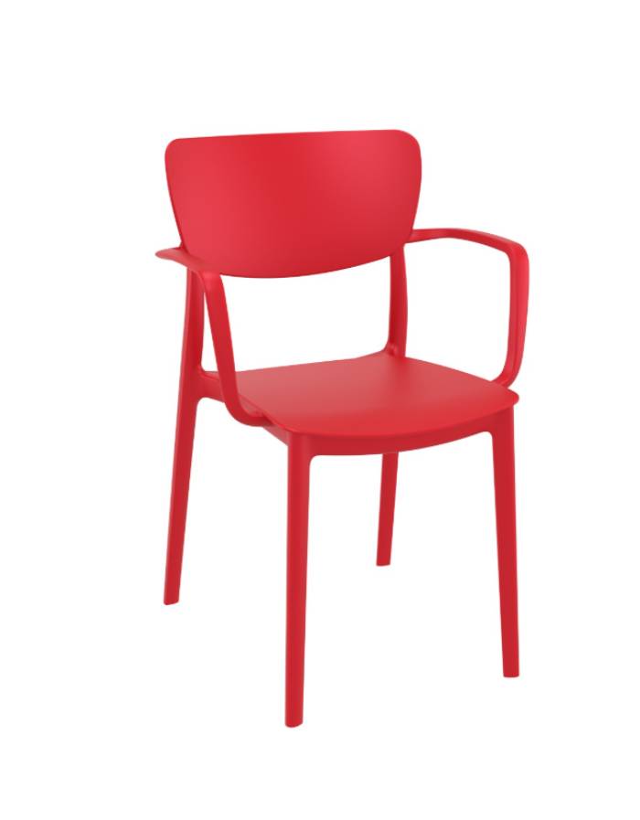 LISA CHAISE AVEC ACCOUDOIRS / ROUGE