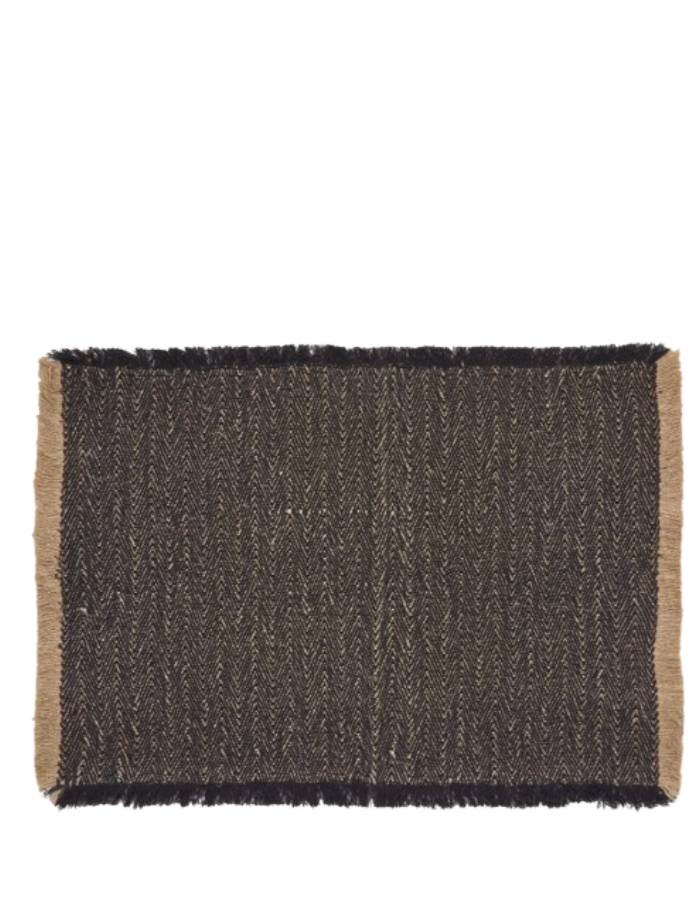 SILATI Ensemble  de 2 sets de table en lin avec frange