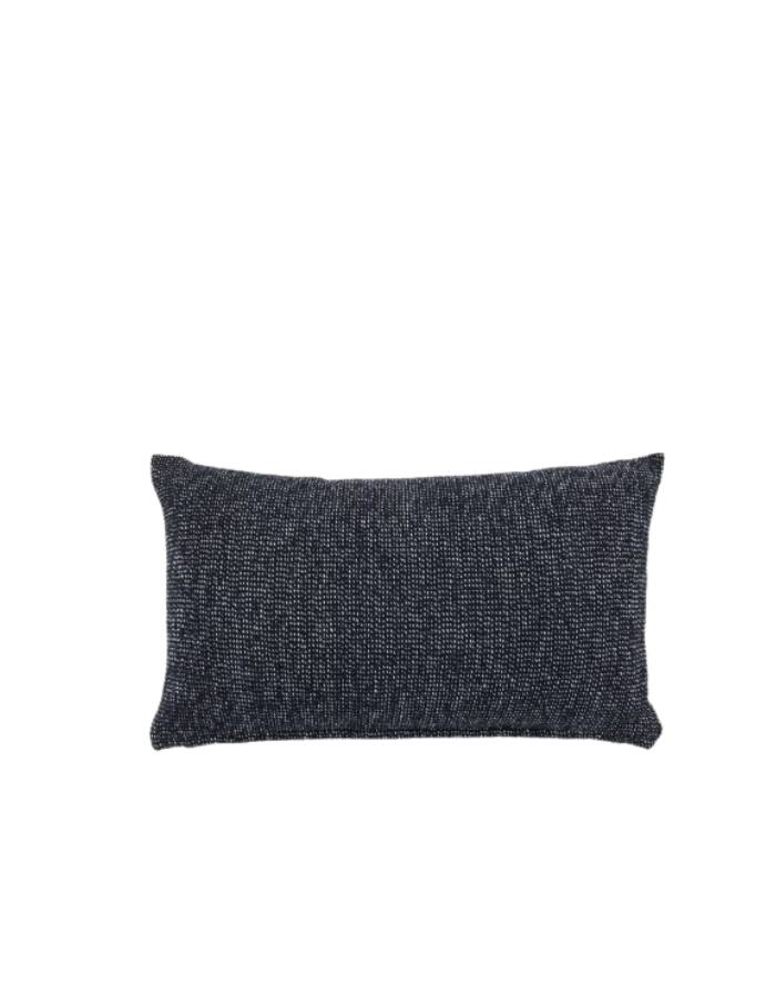 Housse de coussin Tapla en mélange de coton noir 30 x 50 cm
