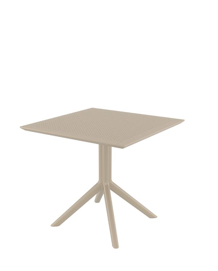 SKY TABLE 80X80 PLATEAU RESINE H.74 TAUPE
