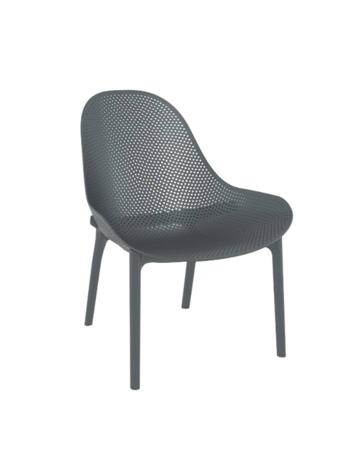 SKY LOUNGE CHAISE POLYPROPYLENE ET FIBRE DE VERRE H. 38 GRIS FONCE