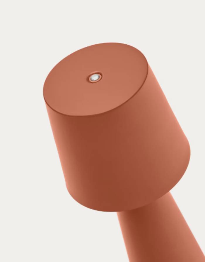 Petite lampe de table extérieure Arenys métal  terracota H25 L10