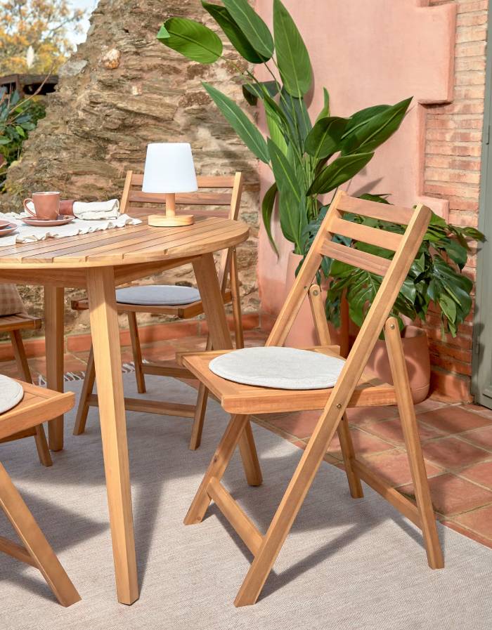 Chaise pliante d'extérieur Daliana en bois massif d'acacia FSC 100%