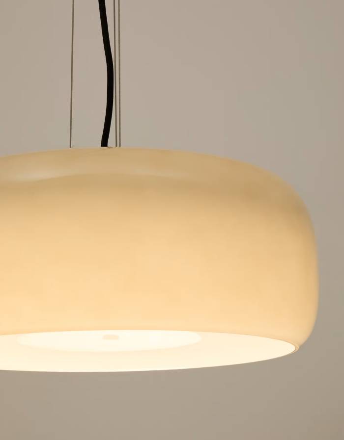REIG Plafonnier en verre gris clair Ø 38 cm