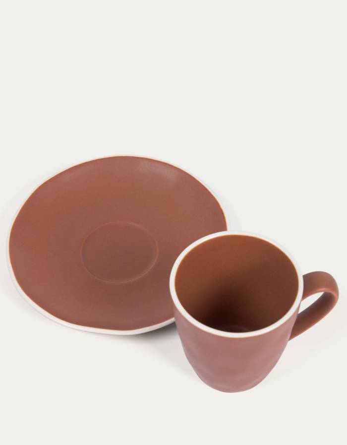 Tasse à café avec soucoupe Rin en céramique