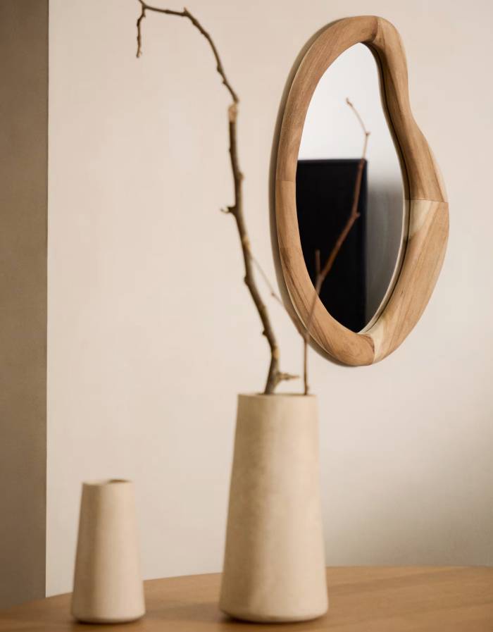 SELEM Miroir bois de mungur, finition naturelle